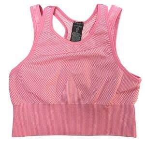 Sweaty‎ Betty Workout Bra XS Pink Striped Athletic Racerback Activewear Top